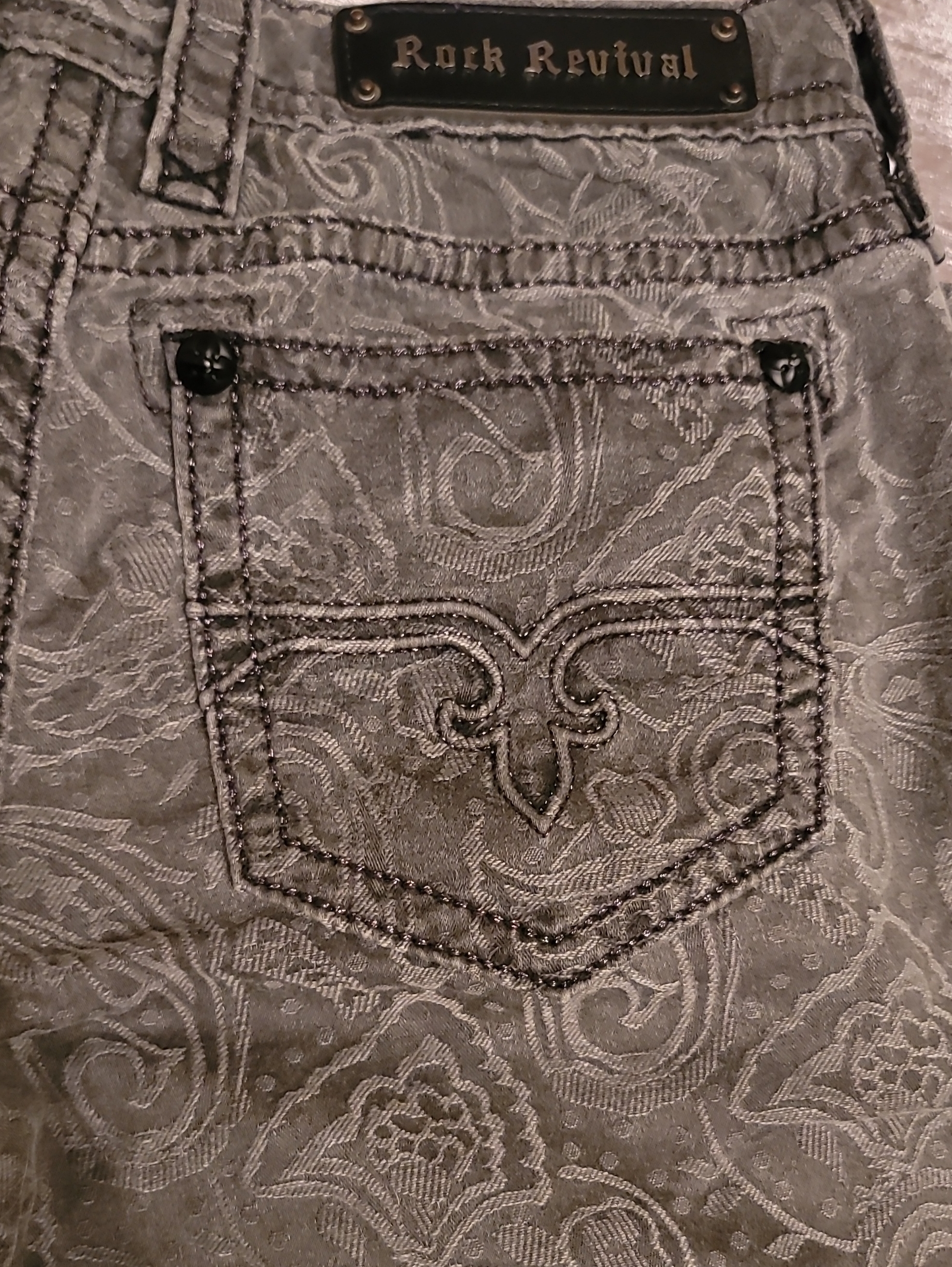 (Ultra Rare)Rock Revival Rpw0453 Phantom (Charcoal Drab) Embossed Series